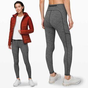 Lululemon Speed Up Tight 28" In Luon Variegated Knit Black Heathered Black 2